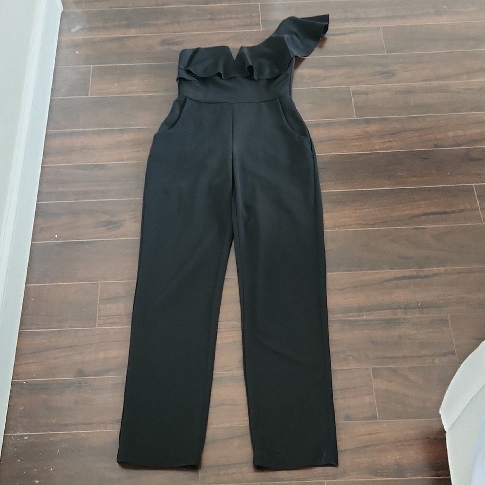 Teeze Me Black One-Shoulder Jumpsuit